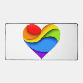 SlipperyJoeのプライドハート曲線シェイプ3-D 3D デスクマット (正面)