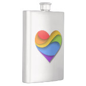 SlipperyJoeのプライドハート曲線シェイプ3-D 3D フラスク (右)