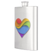 SlipperyJoeのプライドハート曲線シェイプ3-D 3D フラスク (左)