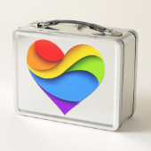 SlipperyJoeのプライドハート曲線シェイプ3-D 3D メタルランチボックス (裏面)