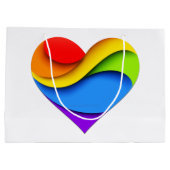 SlipperyJoeのプライドハート曲線シェイプ3-D 3D ラージペーパーバッグ (裏面)