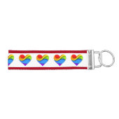 SlipperyJoeのプライドハート曲線シェイプ3-D 3D リストバンドキーホルダー (鍵右)