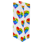 SlipperyJoeのプライドハート曲線シェイプ3-D 3D ワインギフトバッグ (正面アングル)