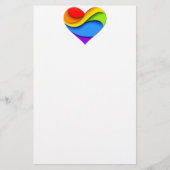 SlipperyJoeのプライドハート曲線シェイプ3-D 3D 便箋 (正面)