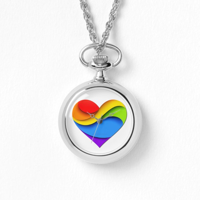 SlipperyJoeのプライドハート曲線シェイプ3-D 3D 腕時計 (正面)