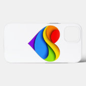 SlipperyJoeのプライドハート曲線シェイプ3-D 3D Case-Mate iPhoneケース (裏面 (横))