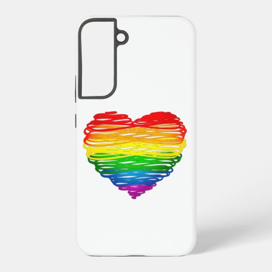 SlipperyJoeのプライドハートScribblesハートシェイプdr Samsung Galaxyケース (裏面)