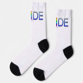 SlipperyJoeのプライドワードのメタリックレターが輝く ソックス (左)