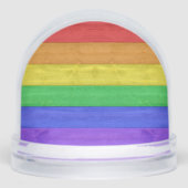 SlipperyJoeのプライド木製の旗の水平虹 (正面)