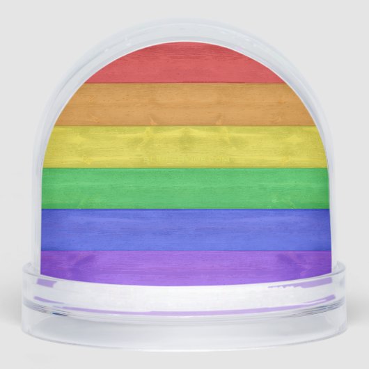 SlipperyJoeのプライド木製の旗の水平虹 (正面)