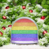 SlipperyJoeのプライド木製の旗の水平虹 (クリスマス)