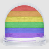 SlipperyJoeのプライド木製の旗の水平虹 (裏面)