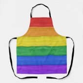 SlipperyJoeのプライド木製の旗の水平虹 エプロン (正面)