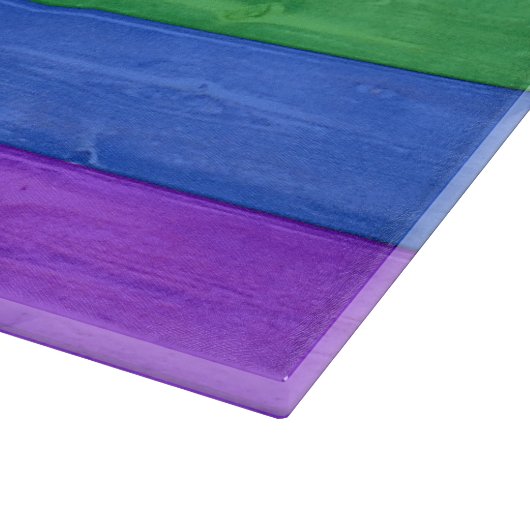 SlipperyJoeのプライド木製の旗の水平虹 カッティングボード (角)