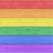 SlipperyJoeのプライド木製の旗の水平虹 シール (正面)