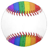 SlipperyJoeのプライド木製の旗の水平虹 ソフトボール (裏面)