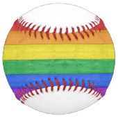 SlipperyJoeのプライド木製の旗の水平虹 ソフトボール (正面)