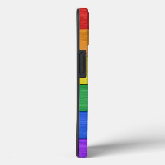 SlipperyJoeのプライド木製の旗の水平虹 Case-Mate iPhoneケース (裏面 / 右)