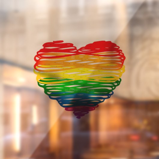 SlipperyJoeのプライド落書きハートシェイプスケッチ ウィンドウサイン (シート2)