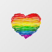 SlipperyJoeのプライド落書きハートシェイプスケッチ ウィンドウサイン (シート)