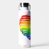 SlipperyJoeのプライド落書きハートシェイプスケッチ ウォーターボトル (正面)