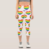 SlipperyJoeのプライド落書きハートシェイプスケッチ カプリレギンス (正面)