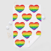 SlipperyJoeのプライド落書きハートシェイプスケッチ ゴルフタオル (インサイチュ)