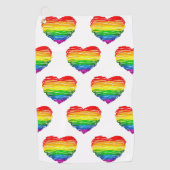 SlipperyJoeのプライド落書きハートシェイプスケッチ ゴルフタオル (正面)