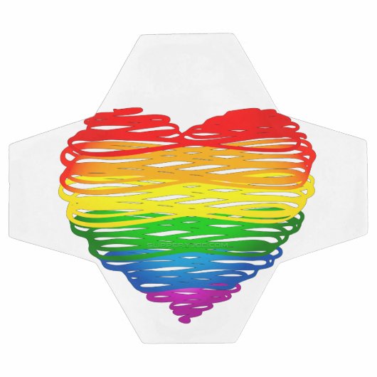 SlipperyJoeのプライド落書きハートシェイプスケッチ サッカーボール (フラット)