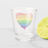 SlipperyJoeのプライド落書きハートシェイプスケッチ ショットグラス (裏面)