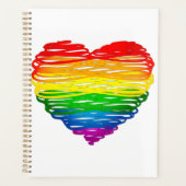 SlipperyJoeのプライド落書きハートシェイプスケッチ プランナー手帳 (正面)