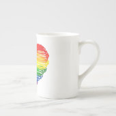 SlipperyJoeのプライド落書きハートシェイプスケッチ ボーンチャイナマグカップ (右)