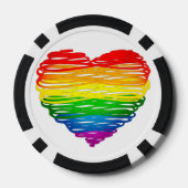 SlipperyJoeのプライド落書きハートシェイプスケッチ ポーカーチップ (裏面)
