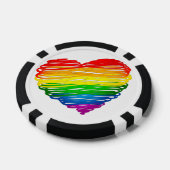 SlipperyJoeのプライド落書きハートシェイプスケッチ ポーカーチップ (シングル)