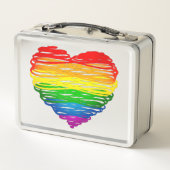SlipperyJoeのプライド落書きハートシェイプスケッチ メタルランチボックス (裏面)