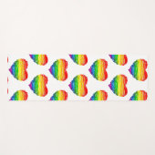 SlipperyJoeのプライド落書きハートシェイプスケッチ ヨガマット (正面(横))