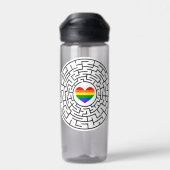 SlipperyJoeのプライド迷路ハート矢印パズルlabyri ウォーターボトル (背面)