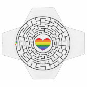 SlipperyJoeのプライド迷路ハート矢印パズルlabyri サッカーボール (フラット)