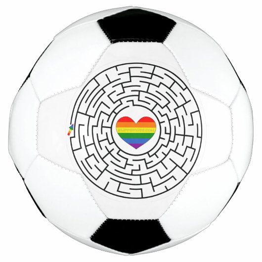 SlipperyJoeのプライド迷路ハート矢印パズルlabyri サッカーボール (正面)