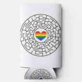 SlipperyJoeのプライド迷路ハート矢印パズルlabyri スリム缶クーラー (裏面)