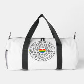 SlipperyJoeのプライド迷路ハート矢印パズルlabyri ダッフルバッグ (裏面)