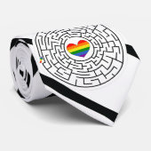SlipperyJoeのプライド迷路ハート矢印パズルlabyri ネクタイ (ロール)