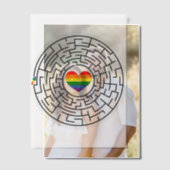 SlipperyJoeのプライド迷路ハート矢印パズルlabyri ベラム紙招待状 (オフセット (カップル))