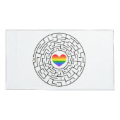 SlipperyJoeのプライド迷路ハート矢印パズルlabyri 枕カバー (裏面)