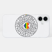 SlipperyJoeのプライド迷路ハート矢印パズルlabyri iPhoneケース (裏面横)