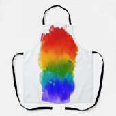 SlipperyJoeのプライド(ばちゃばちゃ)跳ねるレインボーカラーvibran エプロン (正面)