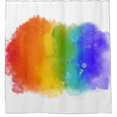 SlipperyJoeのプライド(ばちゃばちゃ)跳ねるレインボーカラーvibran シャワーカーテン (正面)