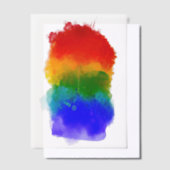 SlipperyJoeのプライド（ばちゃばちゃ）跳ねるレインボーカラーvibran ベラム紙招待状 (オフセット)