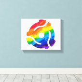 SlipperyJoeのプラスチック45 RPMレコードアダプタ回路 キャンバスプリント (インサイチュ (ウッドフロア))