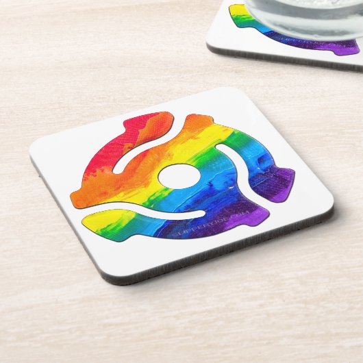 SlipperyJoeのプラスチック45 RPMレコードアダプタ回路 コースター (左側)